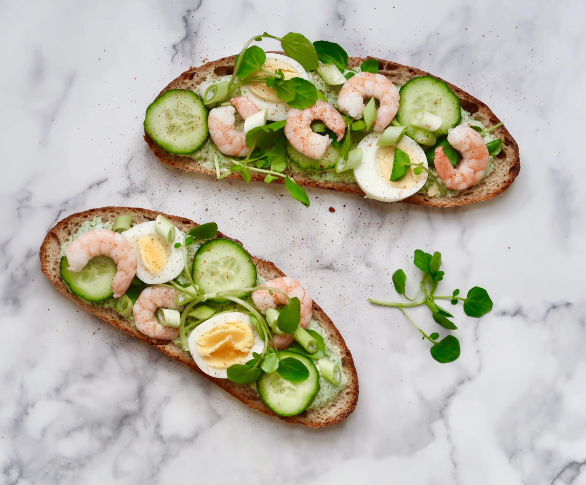 Prawn and Watercress Open Sandwich