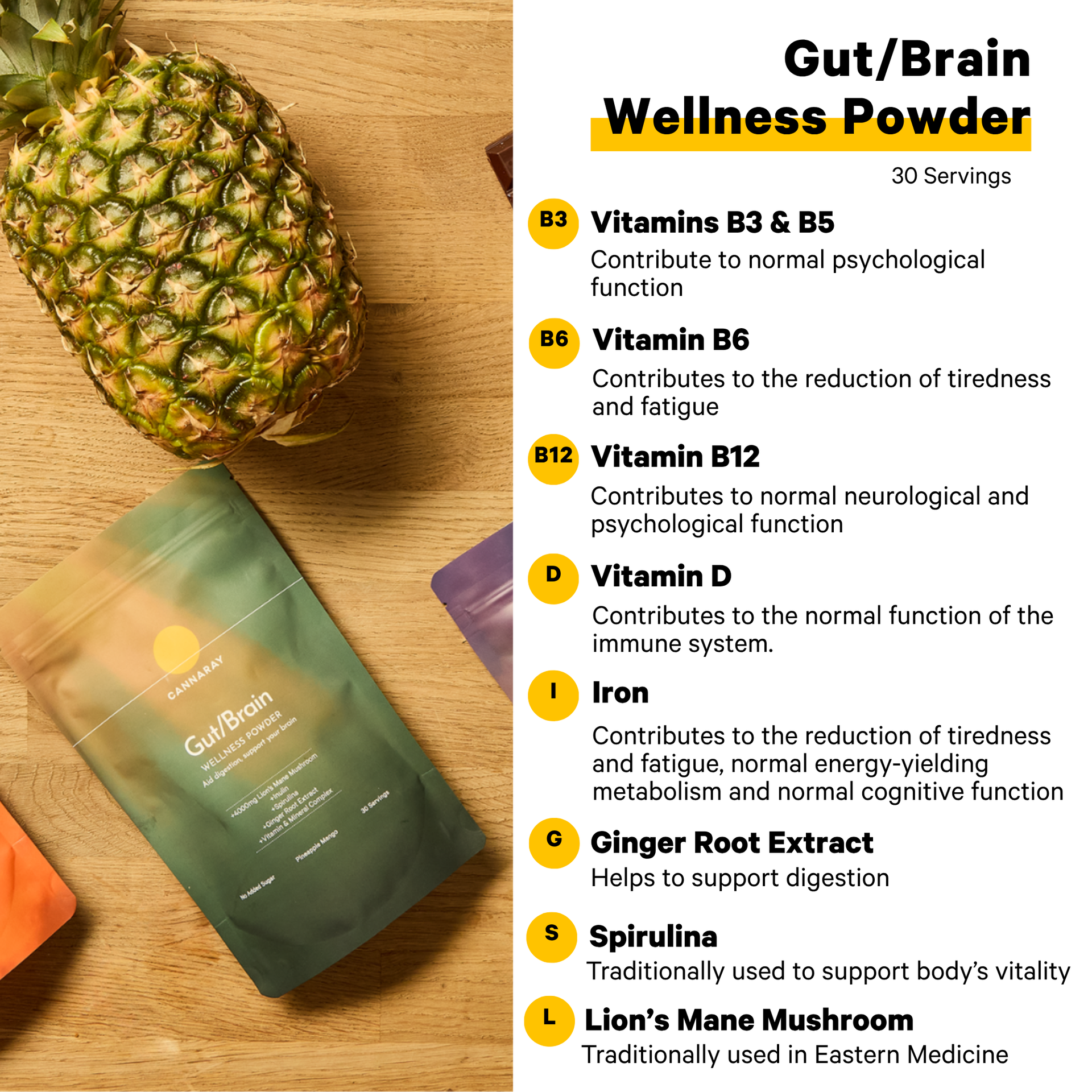 Mango & Pineapple Gut/Brain Powder