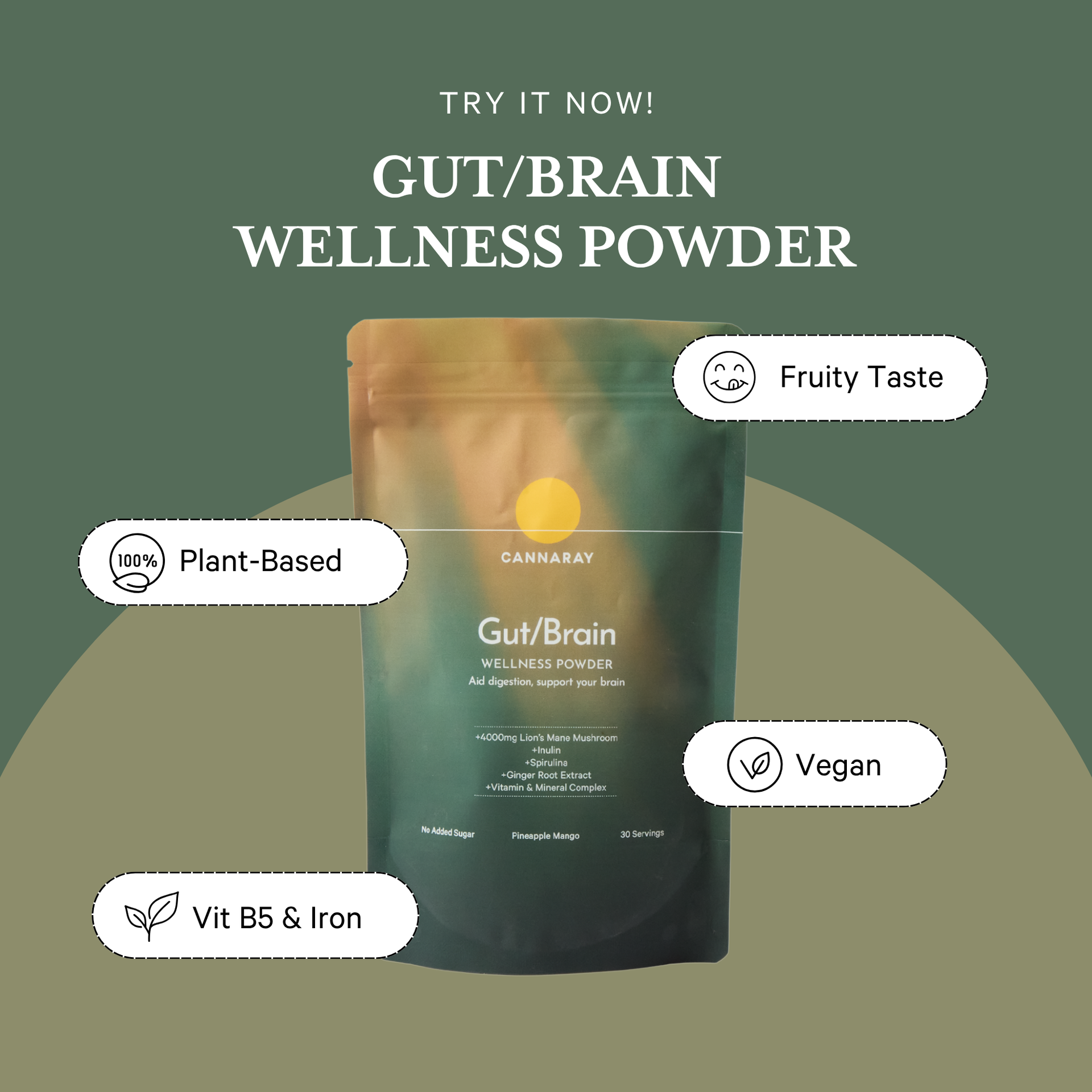 Mango & Pineapple Gut/Brain Powder