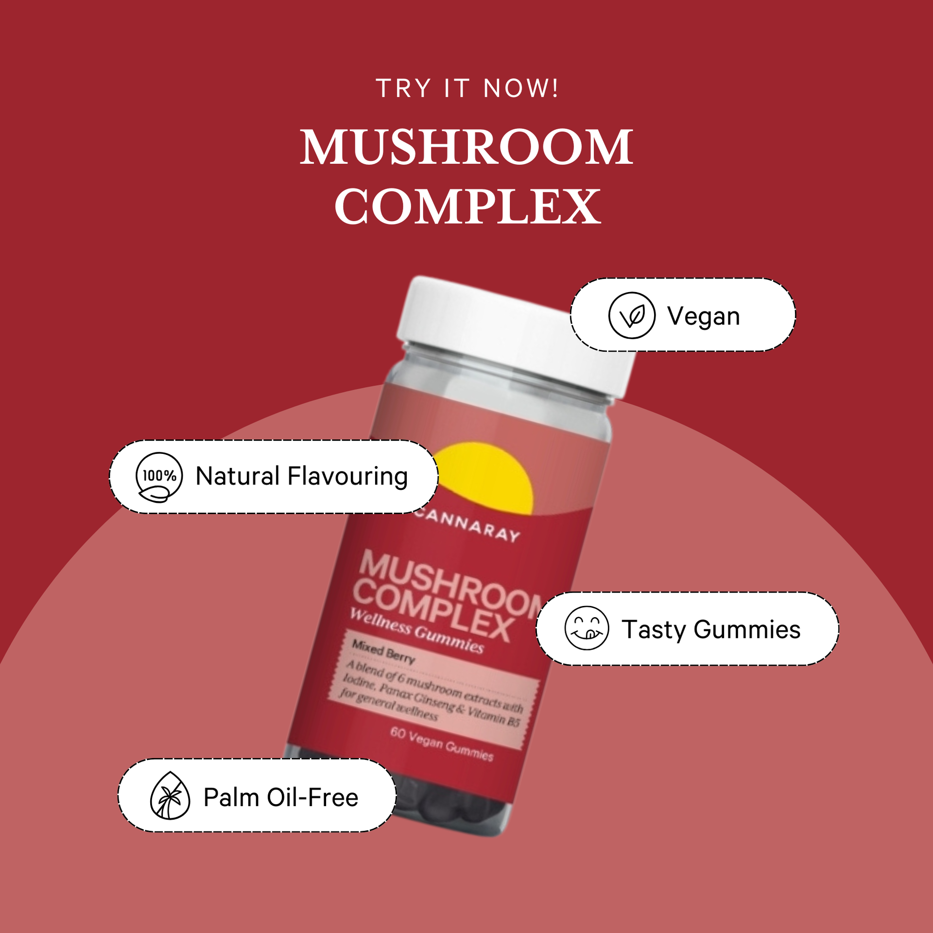 Mixed Berry Mushroom Complex Gummies