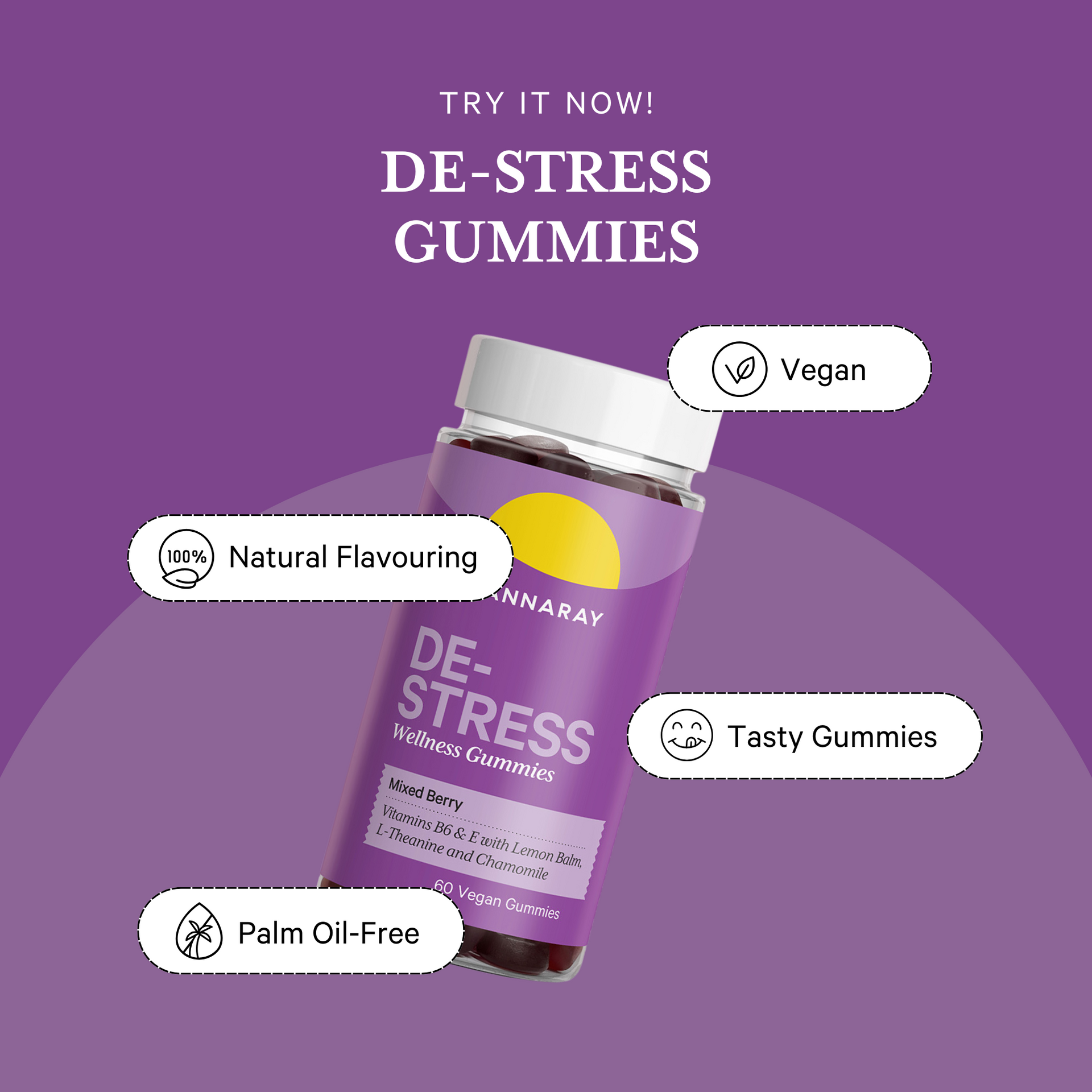 Mixed Berry De-Stress Gummies